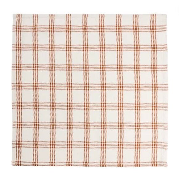Set/4 Orange Plaid Napkins - Picture 3 of 3